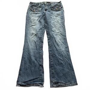 Y2K Junction West Bootcut Jeans Flap Pocket Stretch Denim Low Rise 14